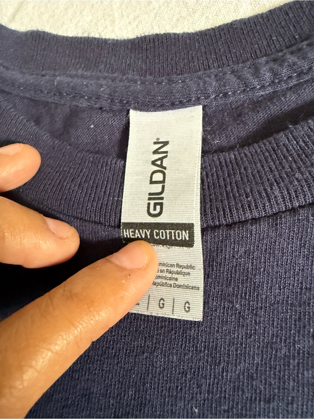 Gildan Heavy Cotton Atlanta Baseball Graphic Tee Navy Blue Mens Size Large - Picture 4 of 5